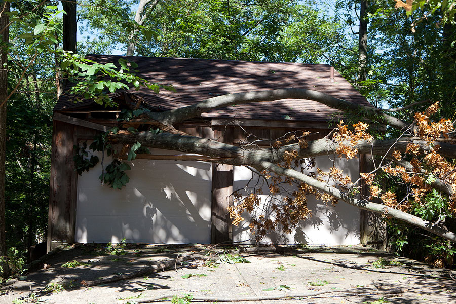 Storm damage after a derecho in Reston | Photo by Charlotte Geary
