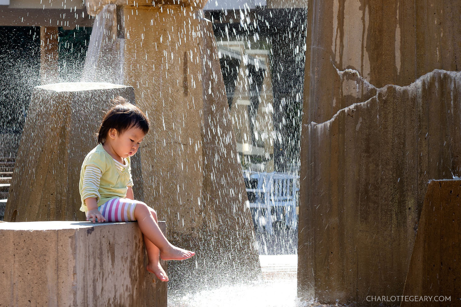 The children’s fountain at Lake Anne Plaza